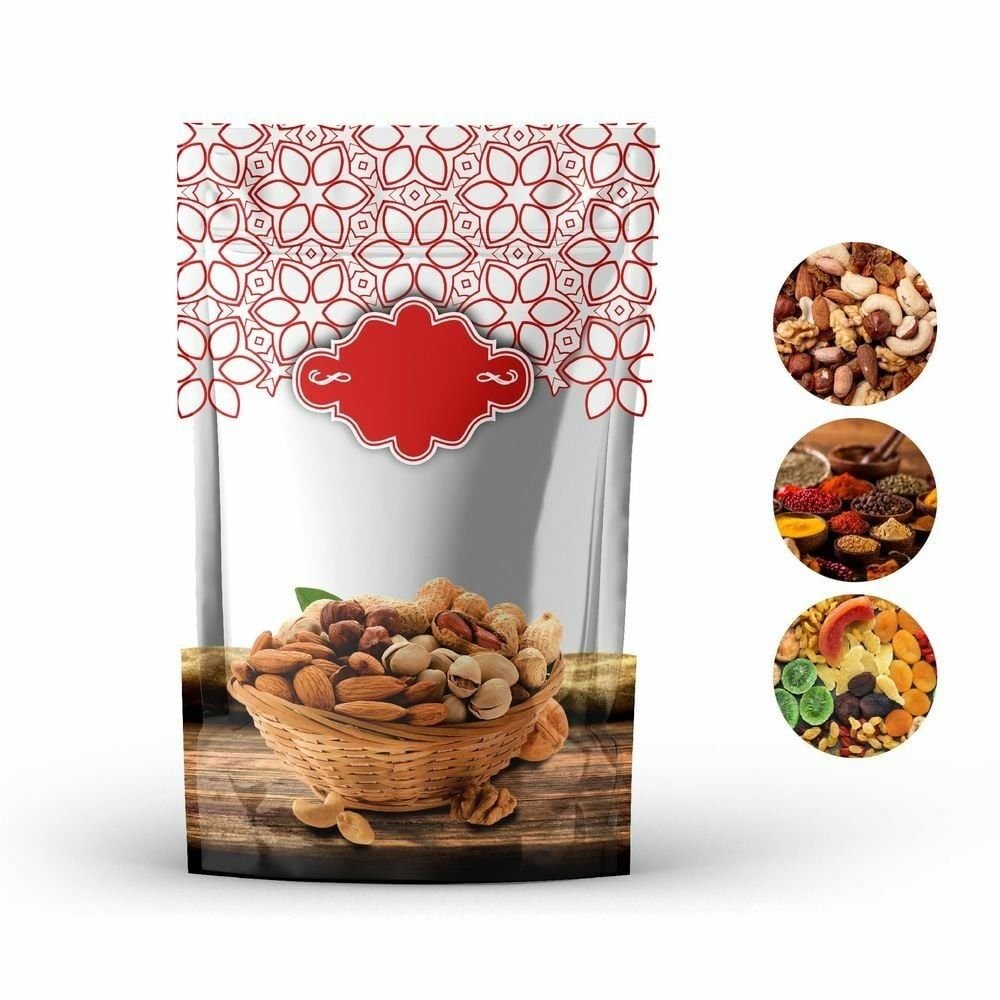 Kuruyemi̇ş Desenli̇ Kırmızı Doypack - Görsel 2