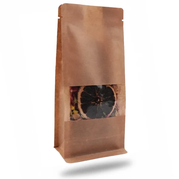 Kraft Pencereli Flat Bottom