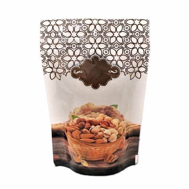 Kuruyemi̇ş Desenli̇ Kahverengi Doypack - Görsel 3