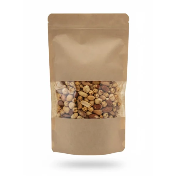 Kraft Pencereli Kilitli Doypack