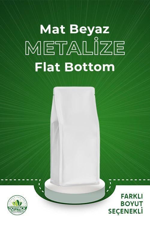 Mat Beyaz Metalize Flat Bottom - Görsel 2