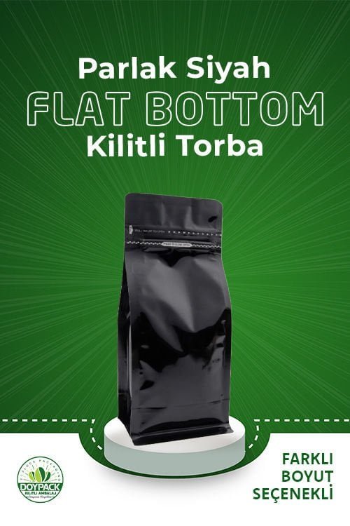 Parlak Siyah Kilitli Flat Bottom - Görsel 3