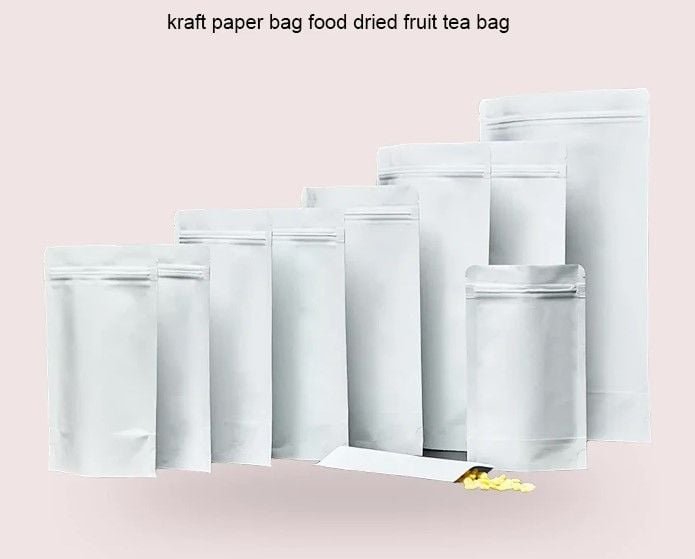 Beyaz Kraft Alüminyum Kilitli Doypack - Görsel 5