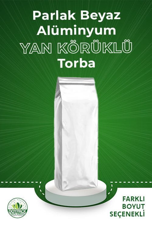 Parlak Beyaz Alüminyum Yan Körüklü Torba
