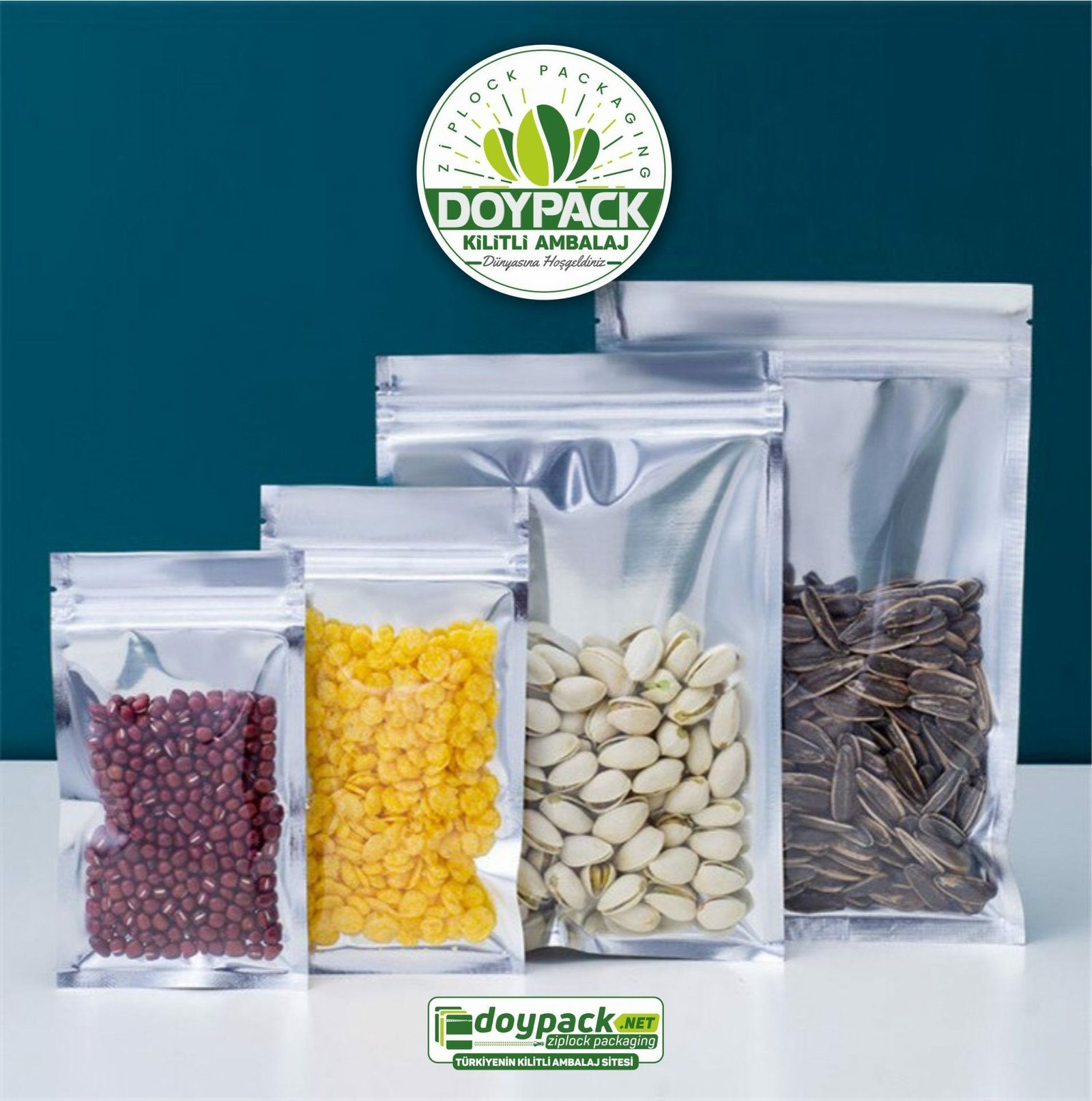 Şeffaf Metalize Gümüş Doypack - Görsel 2