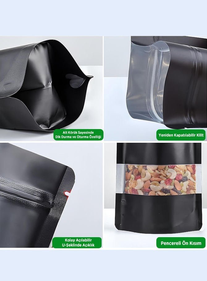 Siyah Şeffaf Pencereli Doypack - Görsel 4