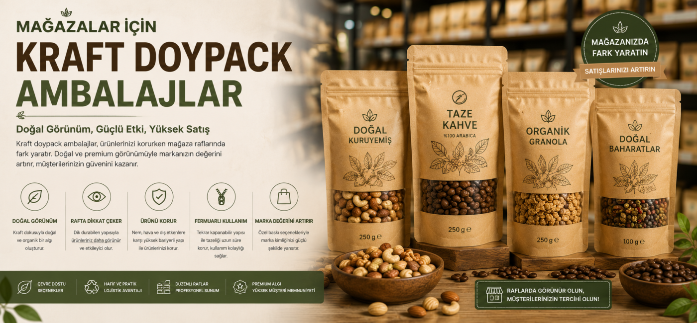 Mağazalar İçin Kraft Doypack Ambalaj